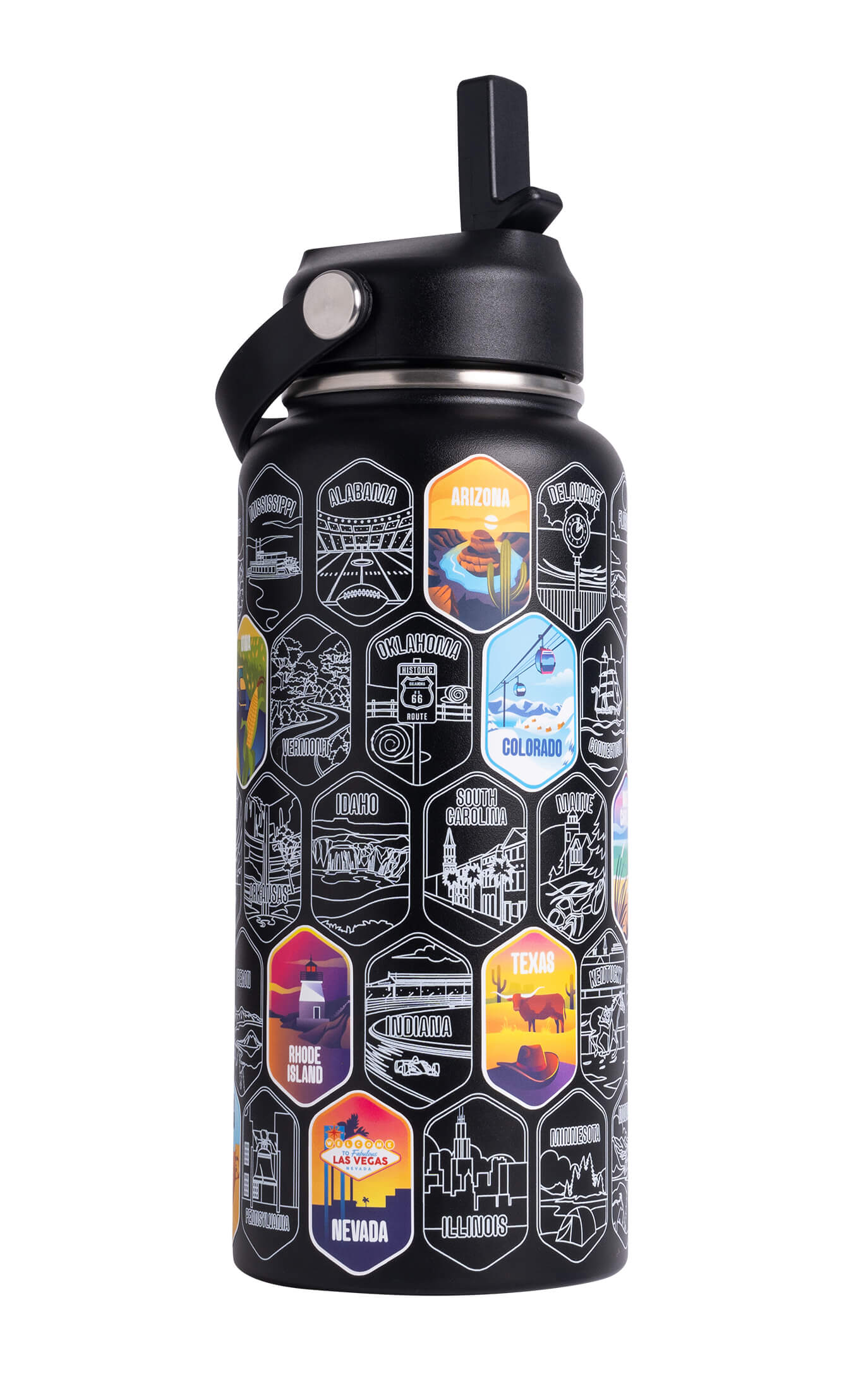 Lets Wander™ 50 States Of The USA Water Bottle + Stickers - Image 16