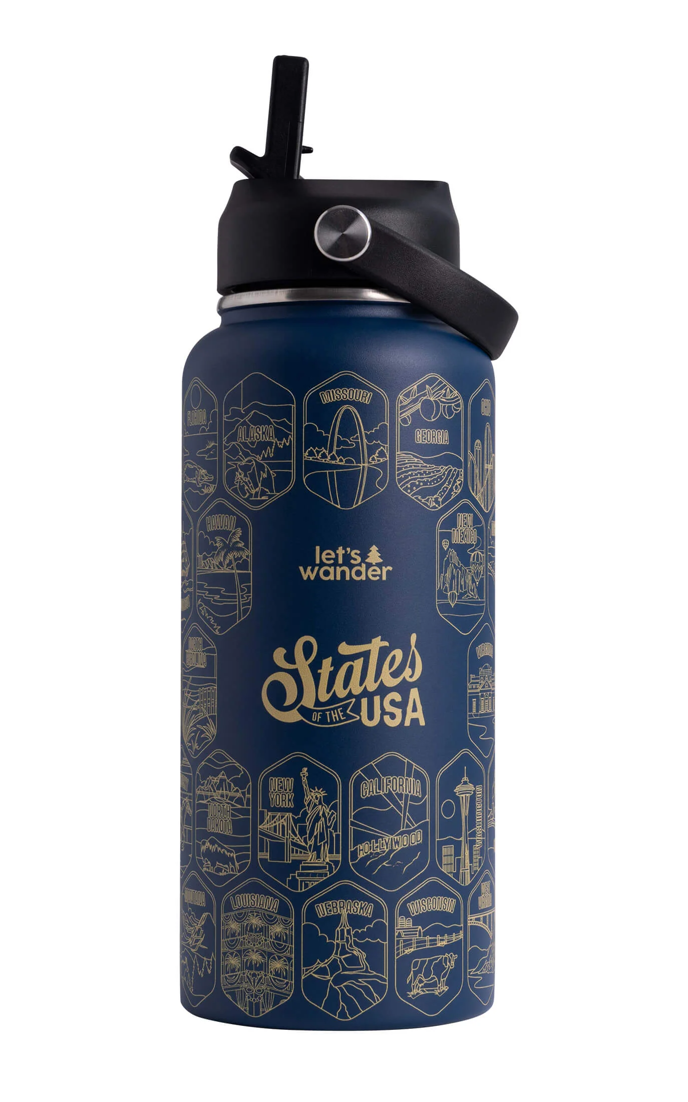 Lets Wander™ 50 States Of The USA Water Bottle + Stickers - Image 22
