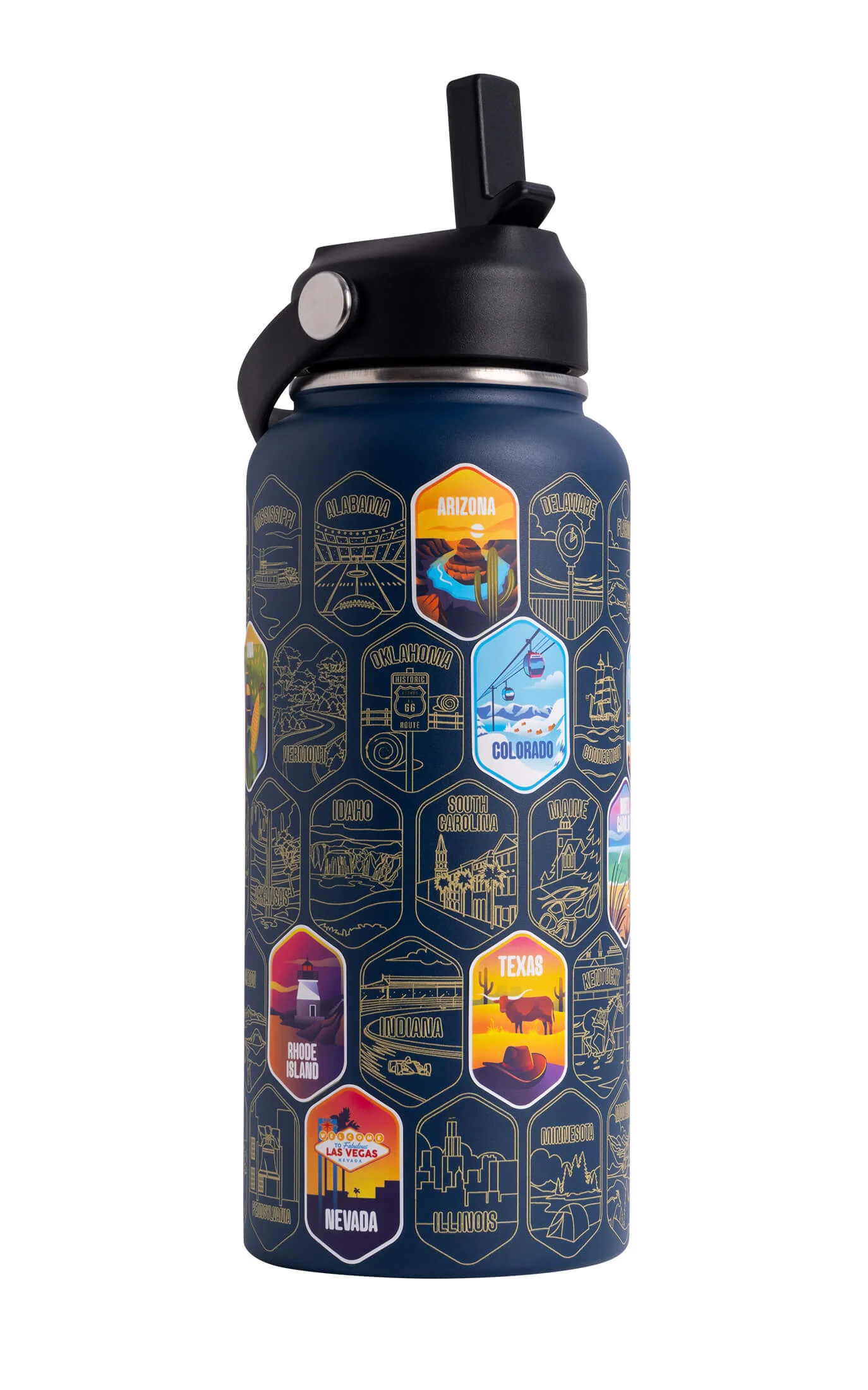 Lets Wander™ 50 States Of The USA Water Bottle + Stickers - Image 25