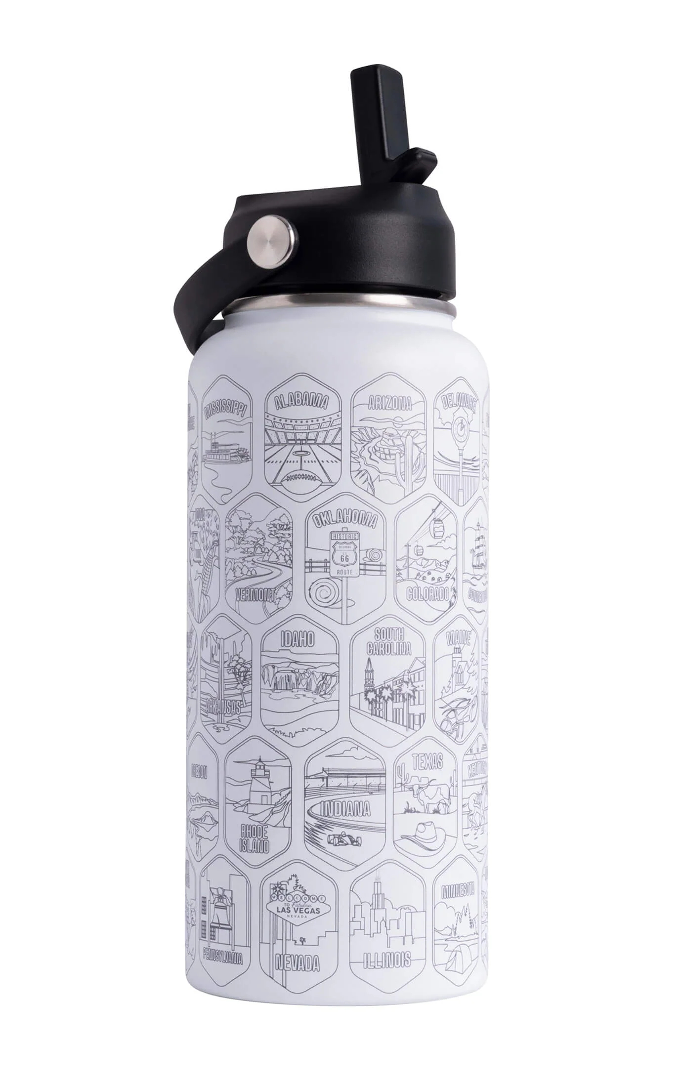 Lets Wander™ 50 States Of The USA Water Bottle + Stickers - Image 5