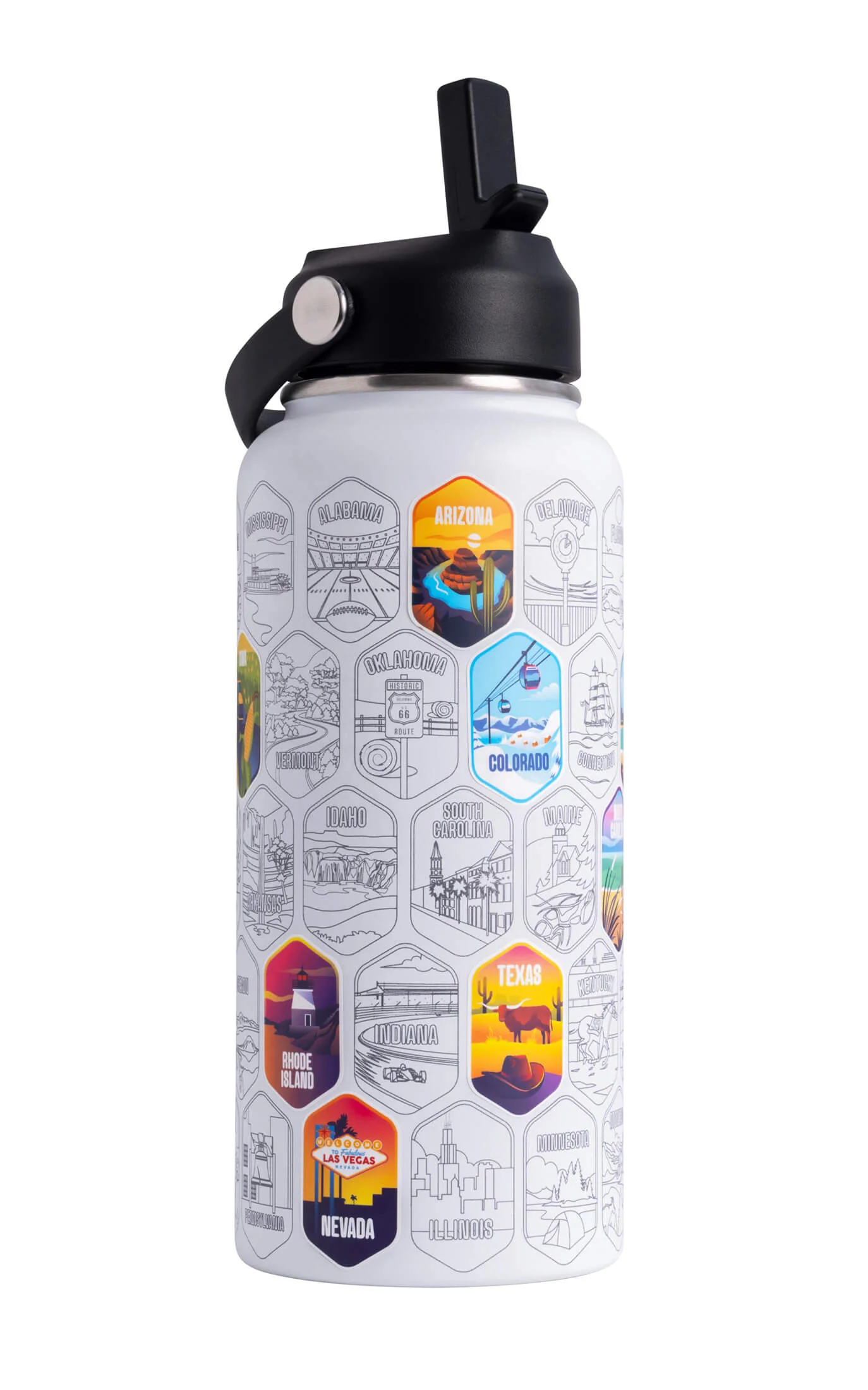 Lets Wander™ 50 States Of The USA Water Bottle + Stickers - Image 7