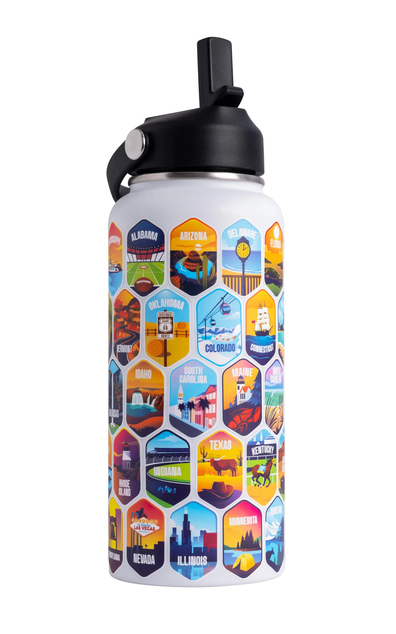 Lets Wander™ 50 States Of The USA Water Bottle + Stickers - Image 9