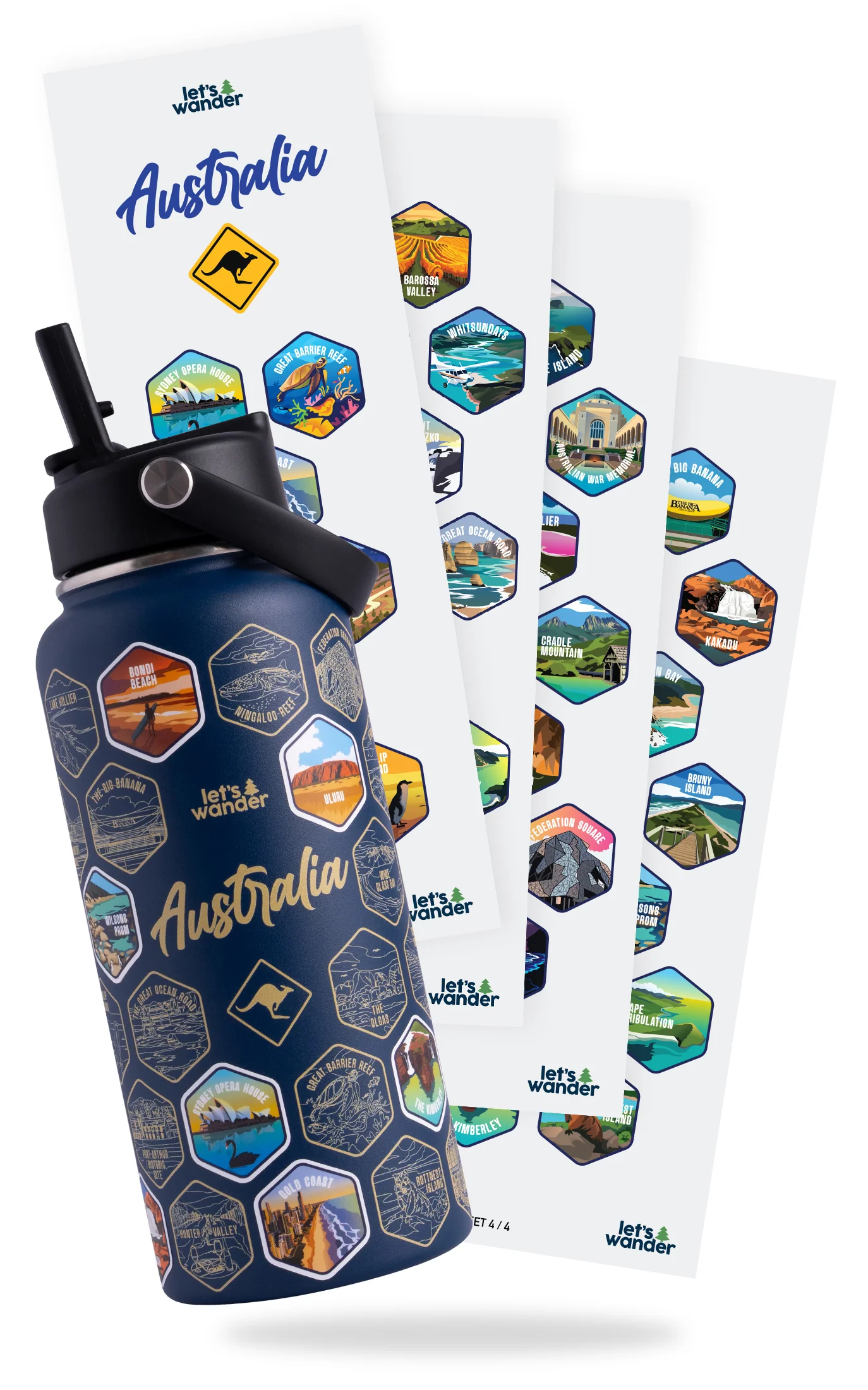 Australia Water Bottle + Sticker Set - Image 12