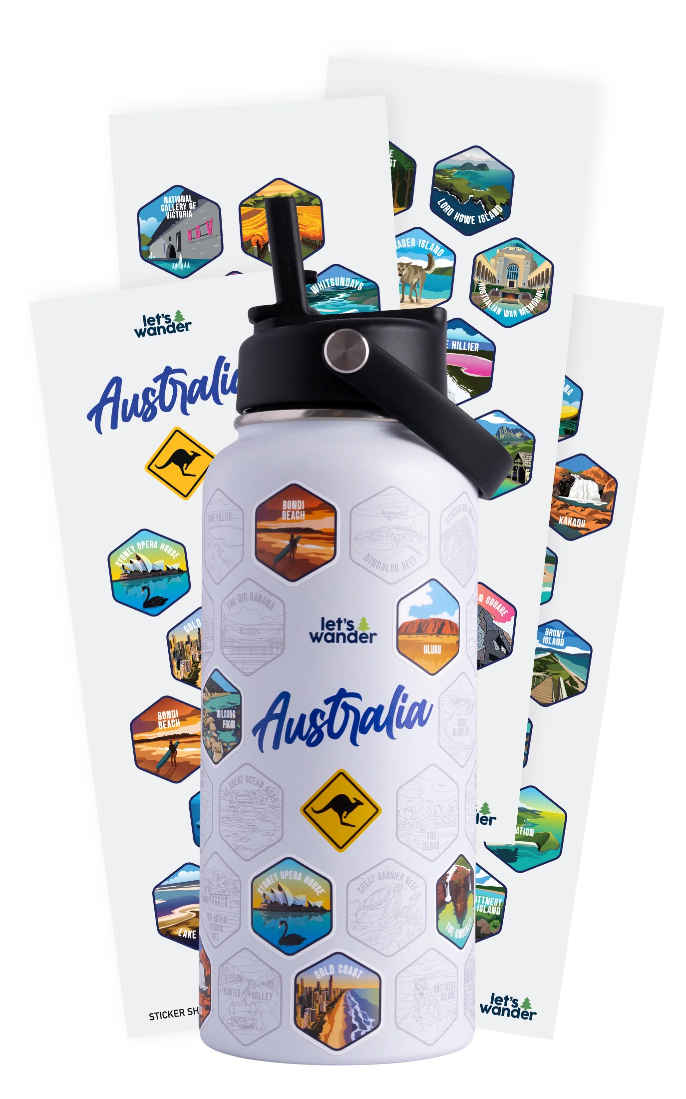 Australia Water Bottle + Sticker Set - Image 21