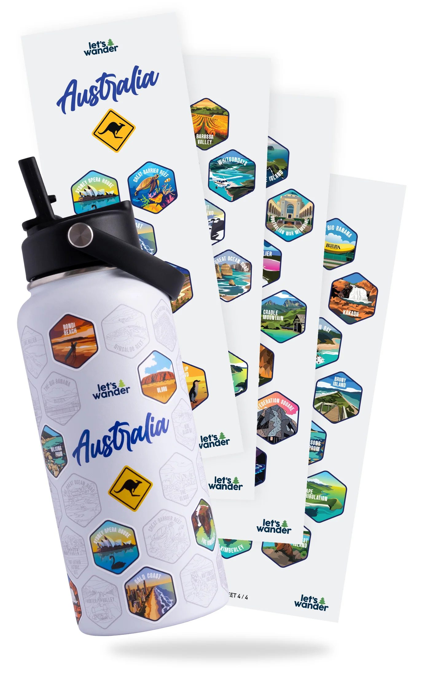 Australia Water Bottle + Sticker Set - Image 22
