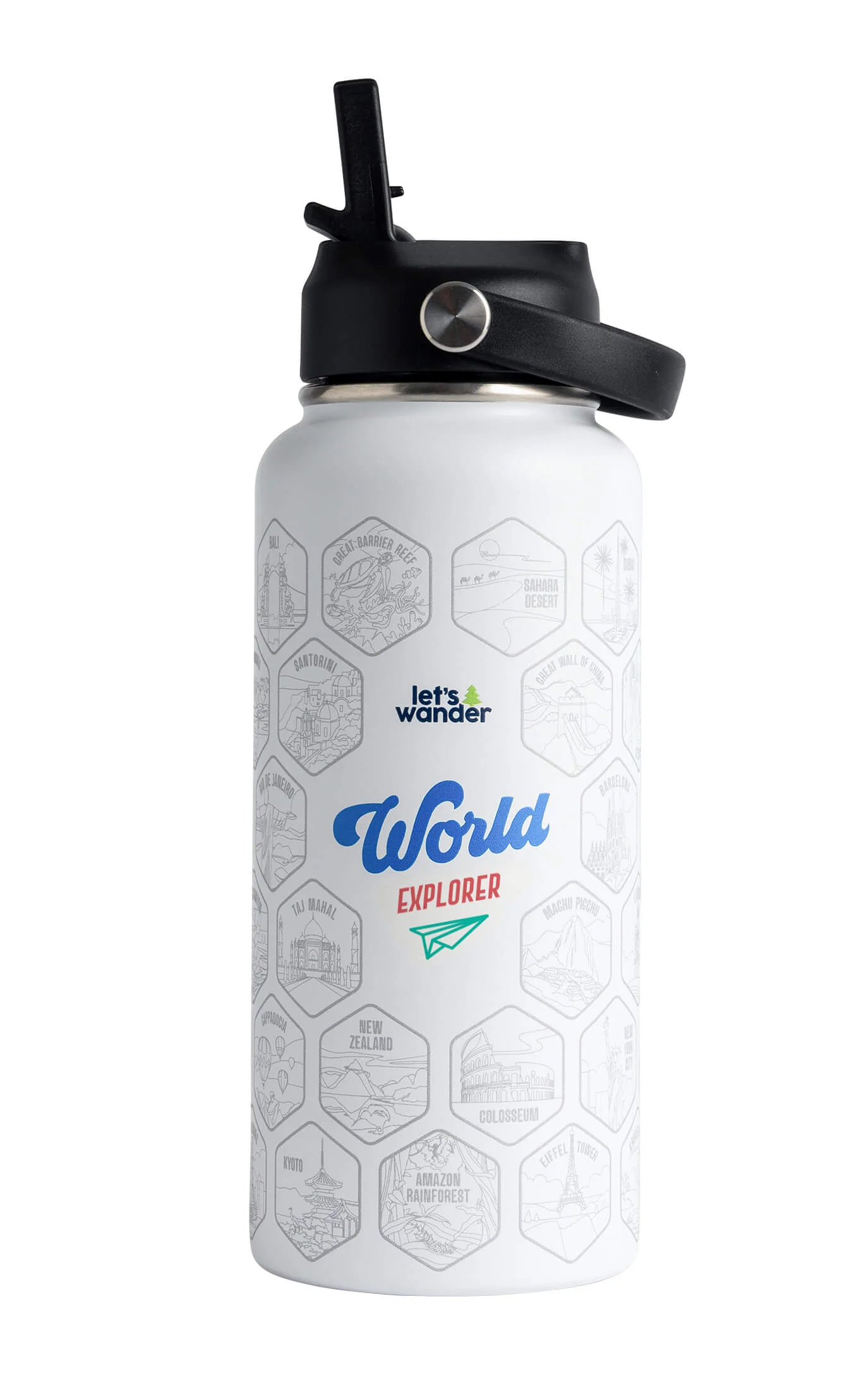 Lets Wander™ World Explorer Water Bottle + Sticker Set - Image 15