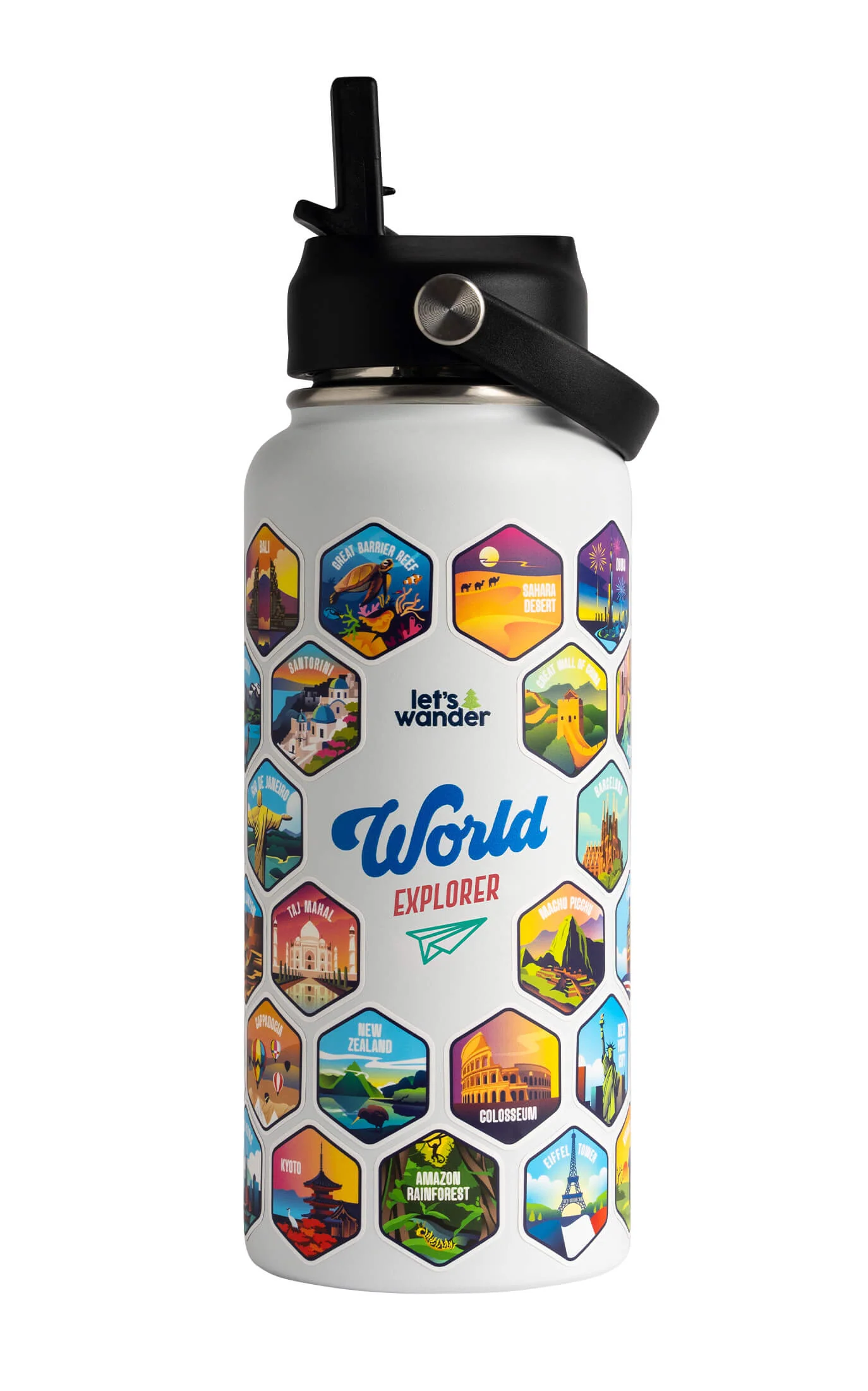 Lets Wander™ World Explorer Water Bottle + Sticker Set - Image 18