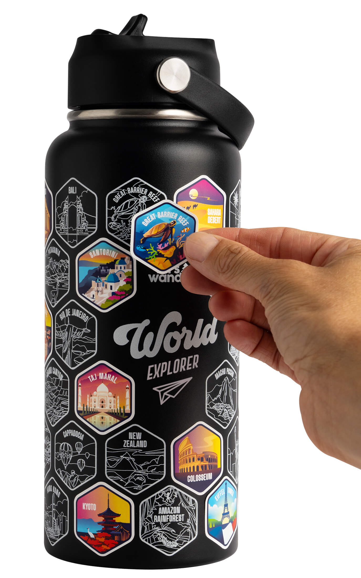 Lets Wander™ World Explorer Water Bottle + Sticker Set - Image 23