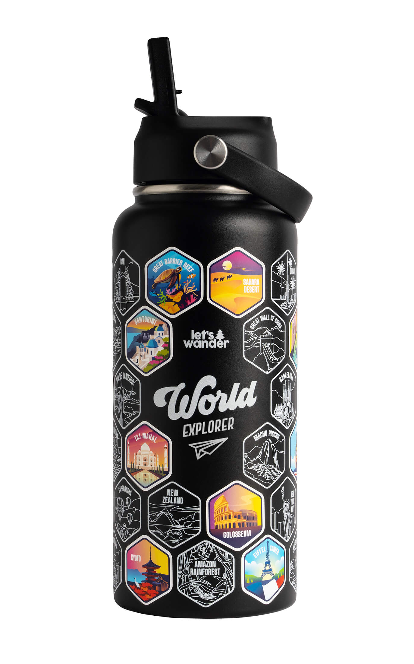 Lets Wander™ World Explorer Water Bottle + Sticker Set - Image 26