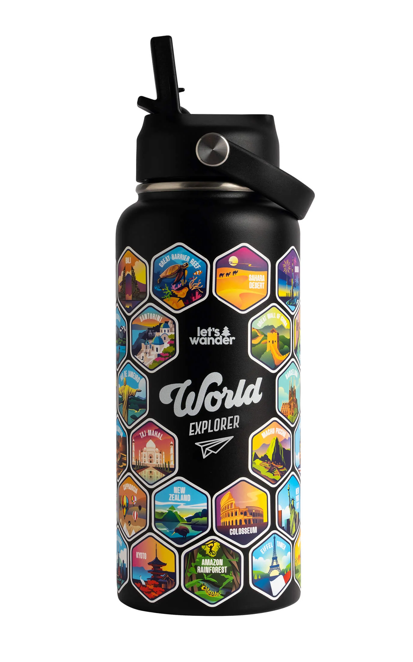 Lets Wander™ World Explorer Water Bottle + Sticker Set - Image 27
