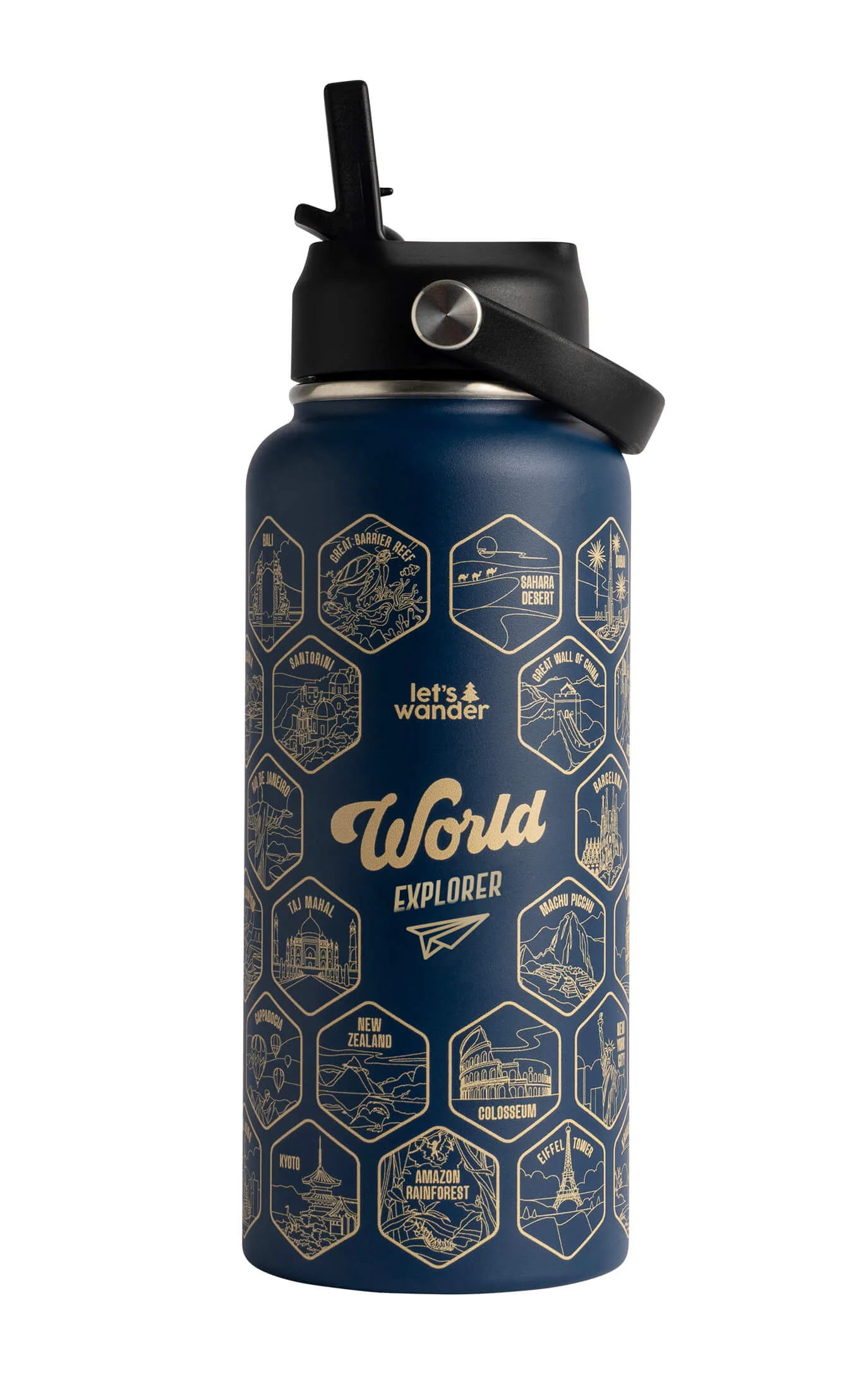 Lets Wander™ World Explorer Water Bottle + Sticker Set - Image 6