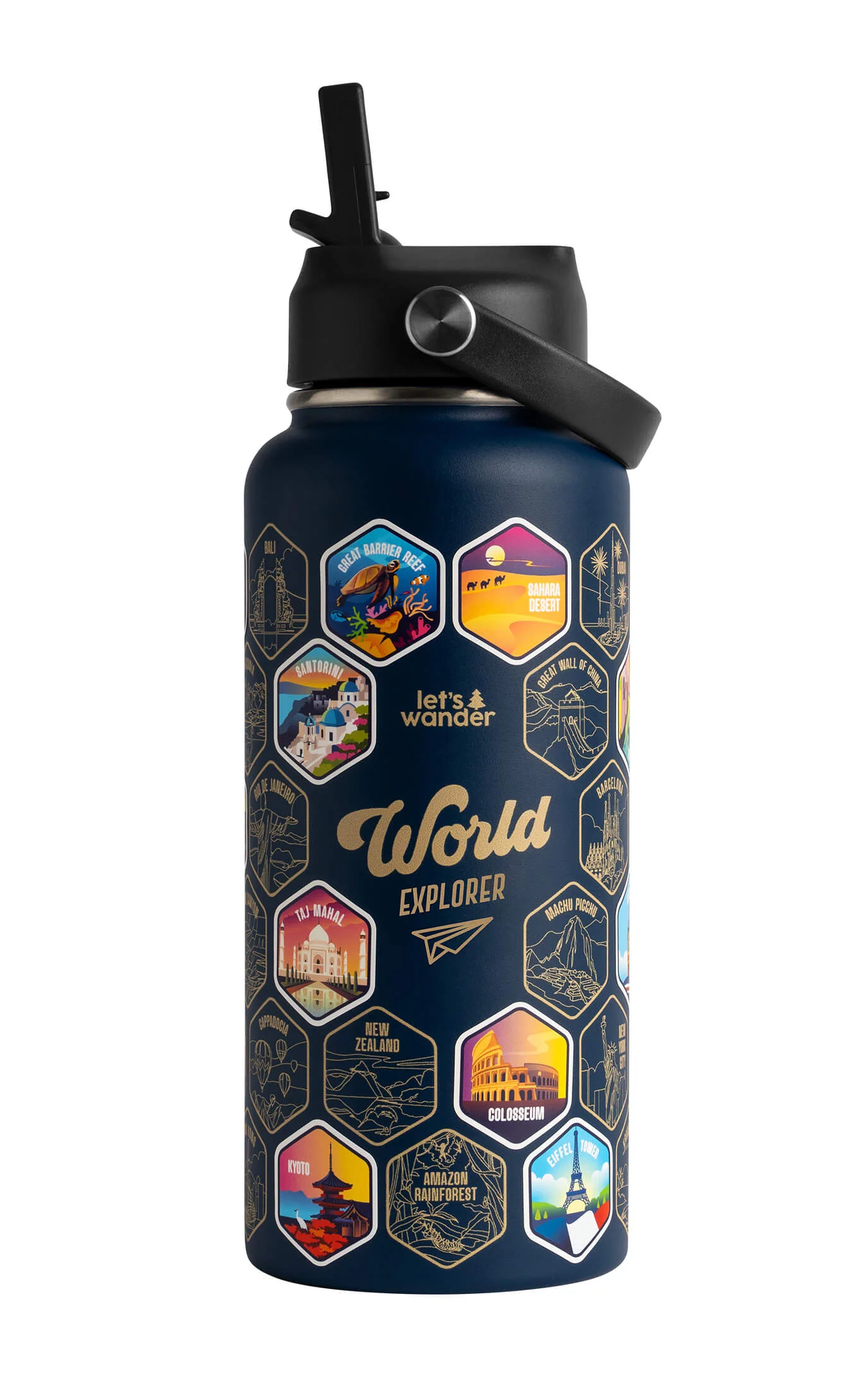 Lets Wander™ World Explorer Water Bottle + Sticker Set - Image 8