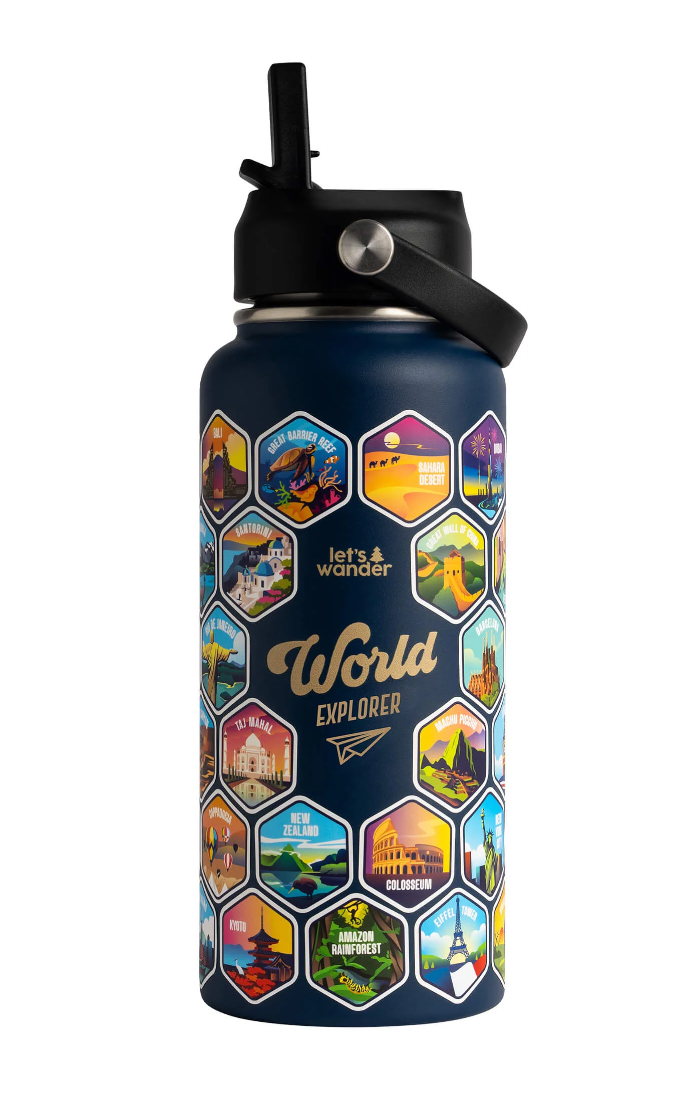 Lets Wander™ World Explorer Water Bottle + Sticker Set - Image 9