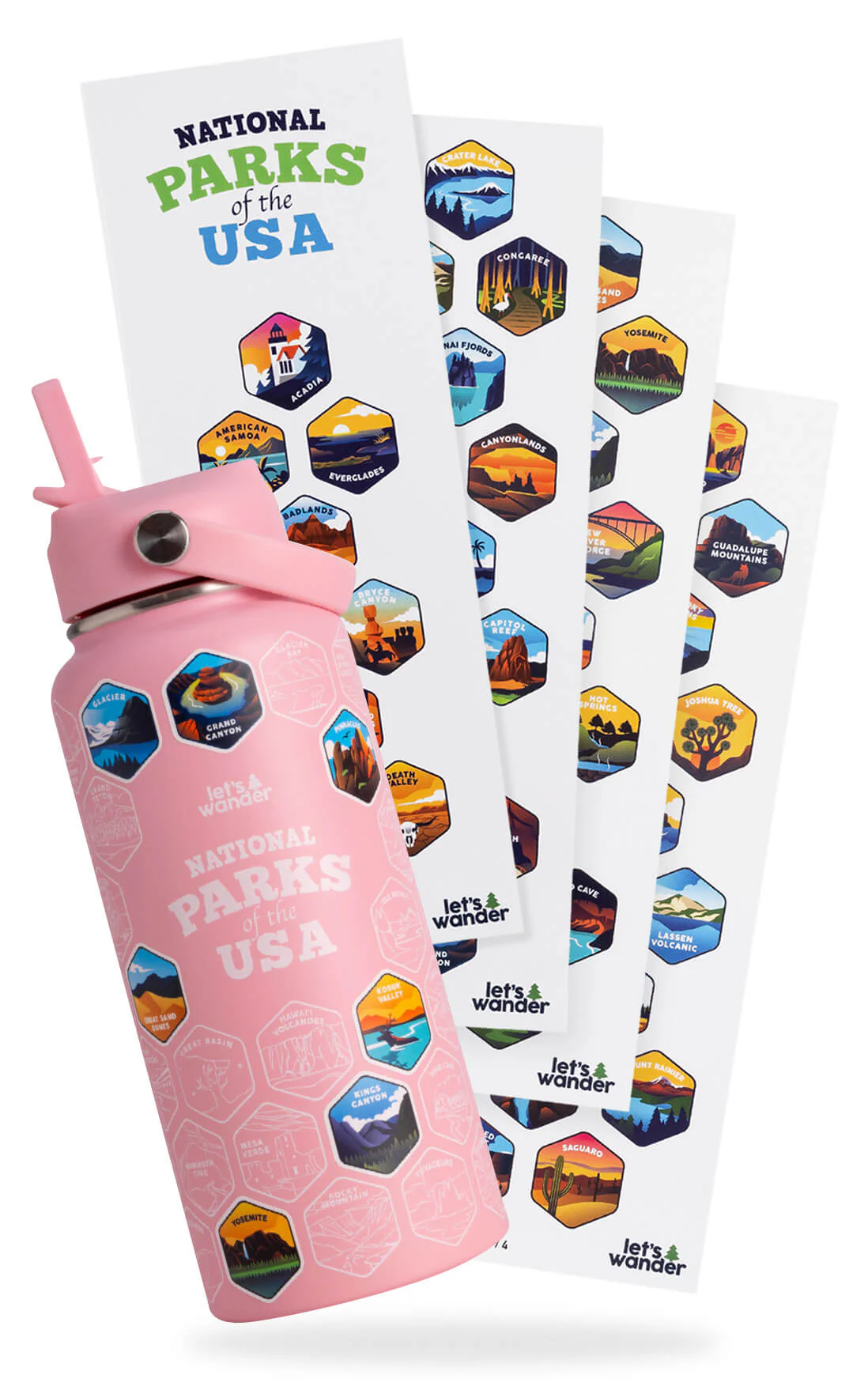 Lets Wander™ National Parks Water Bottle + Stickers - Image 30